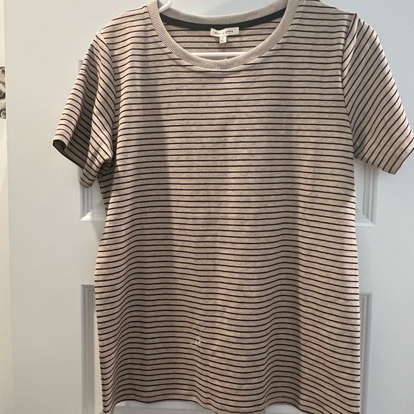 august cloth tan and black stripe tee - Picture 3 of 5